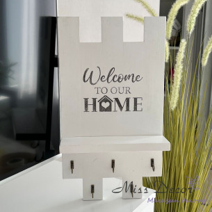 Ключниця welcome to our home біла