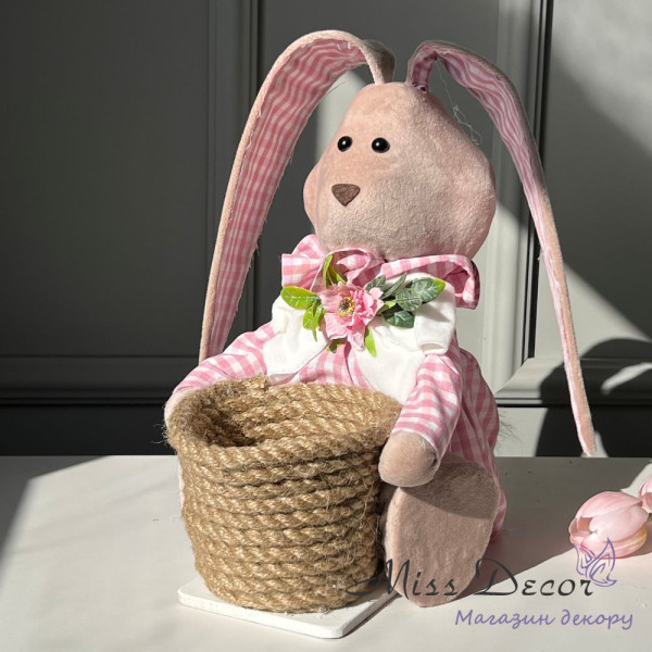 Кролик з кошиком (рожевий)