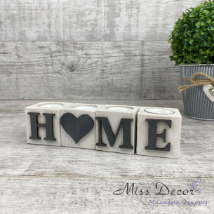 Свічники home білі (набір 4 шт)