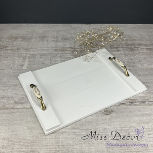 Дерев'яний піднос білий