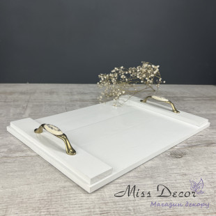 Дерев'яний піднос білий