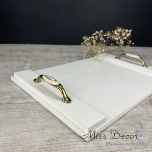 Дерев'яний піднос білий