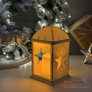 Led лампа у вигляді ліхтарика з зіркою білий 22 см  (D-7137)