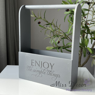 Корзина enjoy the simple things серый