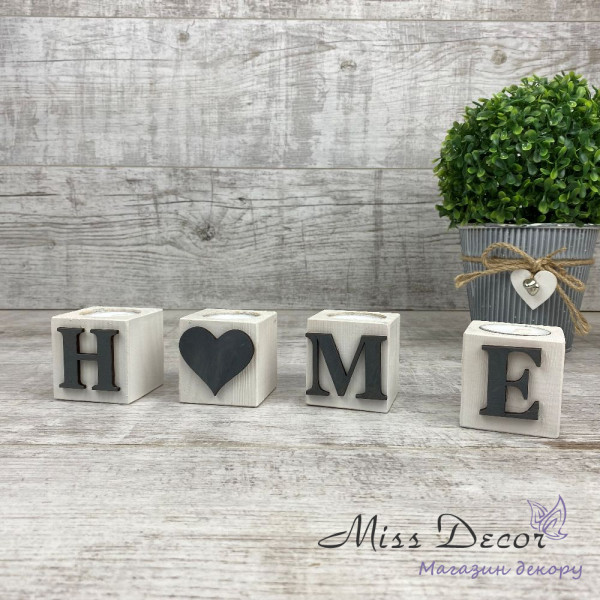 Свічники home білі (набір 4 шт)