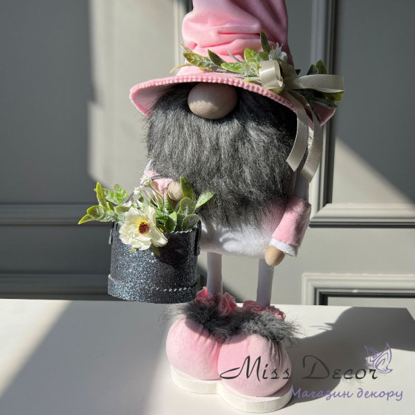 Інтер'єрний гном "spring mood' рожевий