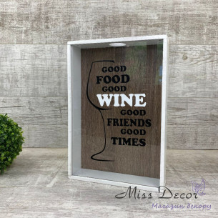 Копилка для винных пробок good wine белая