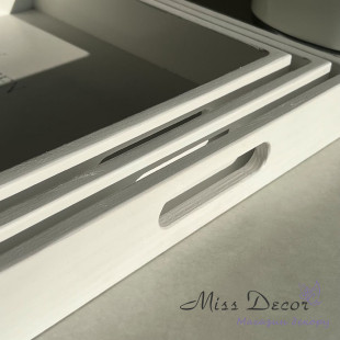 Таця квадратна моя кухня - моії правила біла 26 см (D-6774)