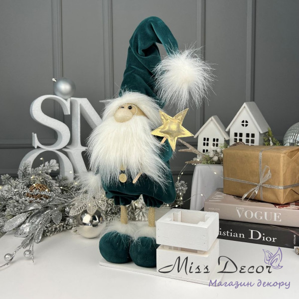 Санта клаус малый + коробочка изумрудный