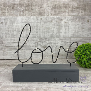 Светильник с led подсветкой love серый + черный