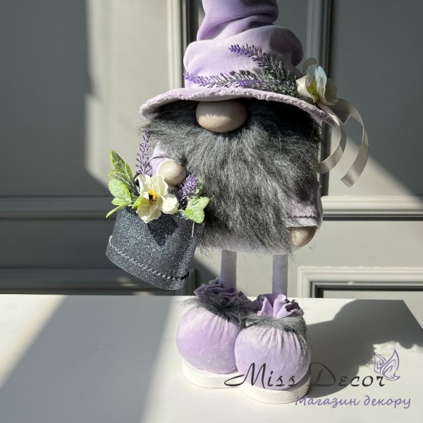 Интерьерный гном "spring mood" фиолетовый