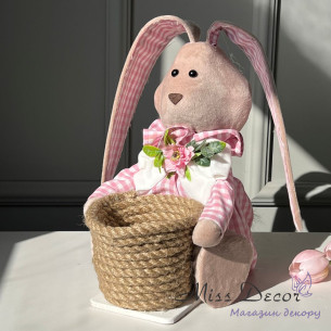 Кролик з кошиком (рожевий)