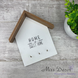 Ключниця будиночок білий + кипарис home sweet home