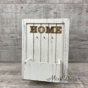 Ключниця біла з кашпо home