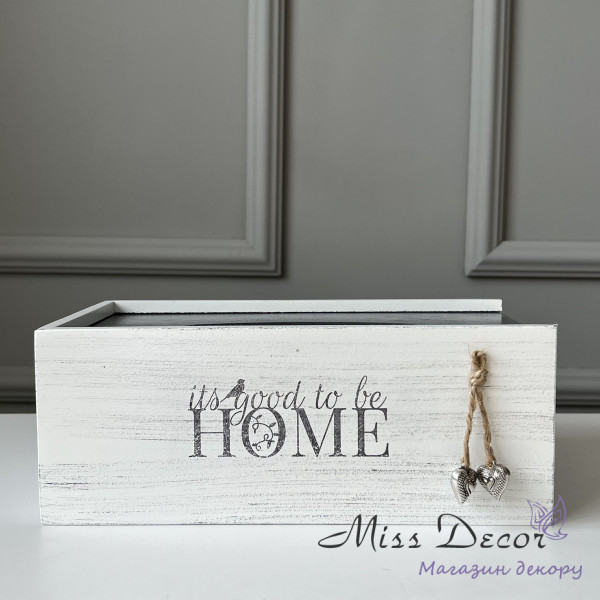 Серветниця біла з сірою кришкою 26 см (W-5154)