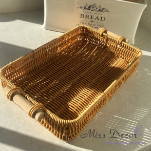 Таця з ротангу прямокутна мала