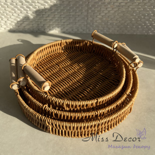 Набір таці з ротангу * 3 штуки 