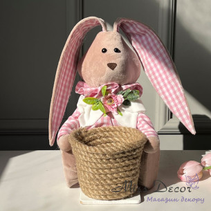 Кролик з кошиком (рожевий)