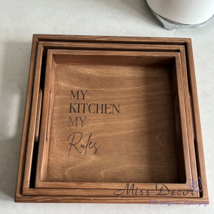 Таця квадратна моя кухня - моії правила кіпарис 26 см (D-6854)