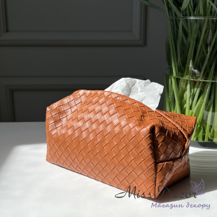 Серветниця з екошкіри кемел 21 см (D-5803)