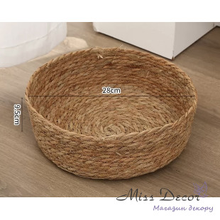 Декоративная плетеная корзина круглая 28 см (D-7642)