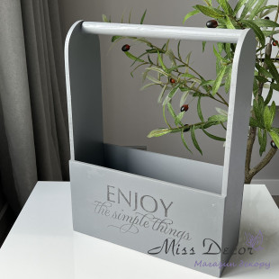 Корзина enjoy the simple things серый
