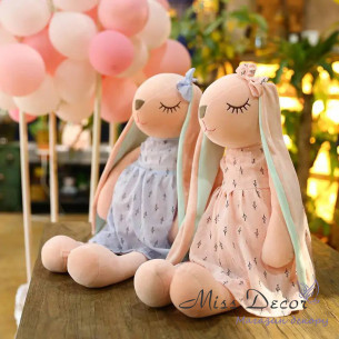 Мягкая игрушка кролик в розовом 35 см