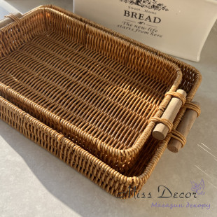 Таця з ротангу прямокутна велика