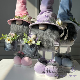 Интерьерный гном "spring mood" фиолетовый