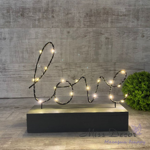 Светильник с led подсветкой love серый + черный