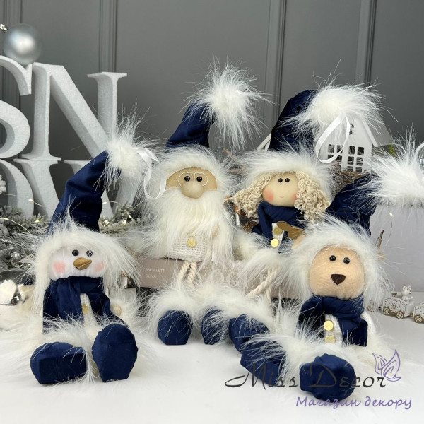 Новогодняя подвеска девочка темно - синяя