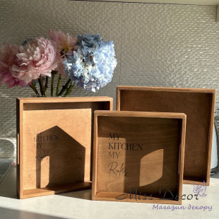 Таця квадратна моя кухня - моії правила кіпарис 29 см (D-6864)